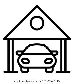 A car parked in car garage