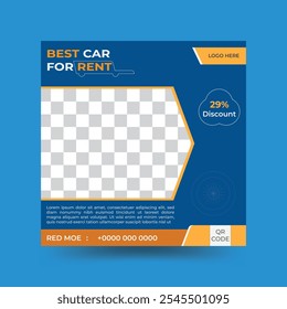 A car is parked outside in a lot. Rental and sales of used cars are available. parking lot for cars. Concept of car dealerships and dealer agents.