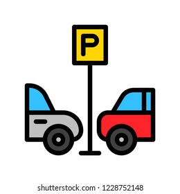 car parking area filled outline icon editable stroke