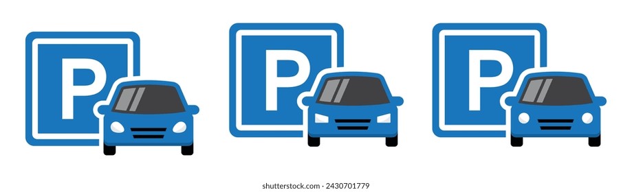 Car parking area icon. Car zone icon, vector illustration
