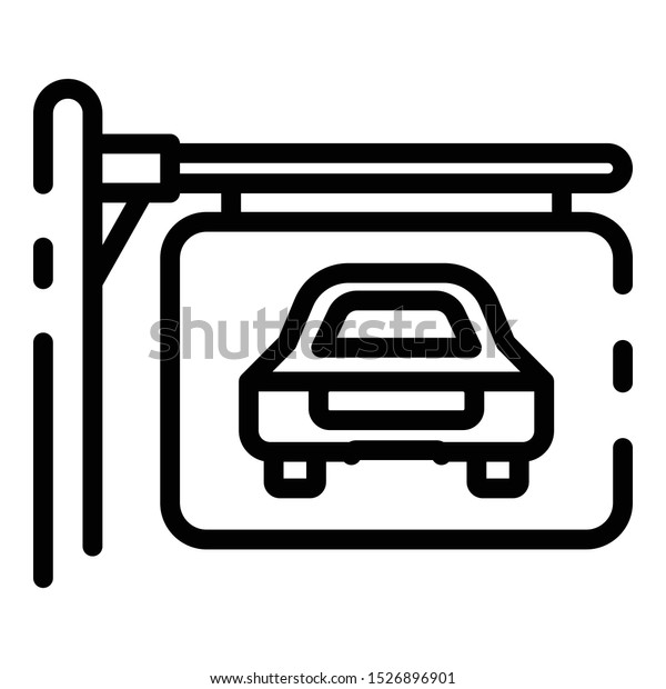 Car parking board\
icon. Outline car parking board vector icon for web design isolated\
on white background