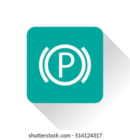 Car parking brake warning vector hmi dashboard flat icon