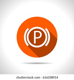 Car parking brake warning vector hmi dashboard flat icon