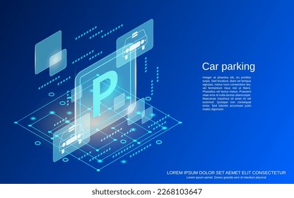 Parkplatz Wohnung 3d isometrische Vektorgrafik