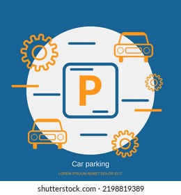 Ilustración del concepto de vector de diseño de estacionamiento de automóviles