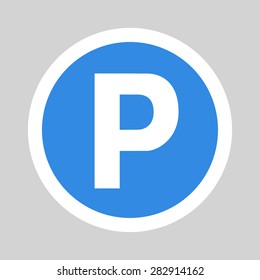 Car Parking Flat Icon Sign Symbol Logo