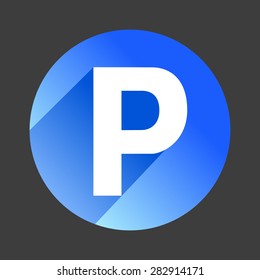 Car parking flat icon sign symbol logo
