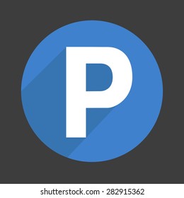 Car Parking Flat Icon Sign Symbol Logo