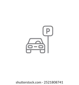 car parking Grey icon with white background