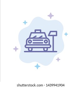 Car, Parking, Hotel, Service Blue Icon on Abstract Cloud Background