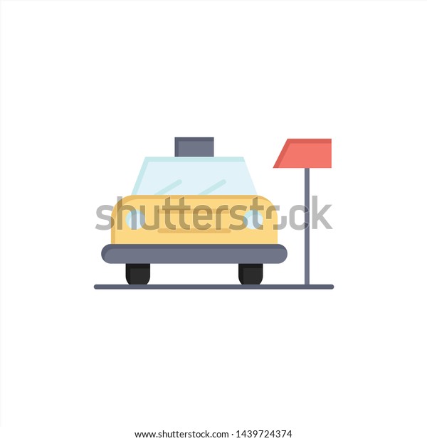 Car, Parking, Hotel, Service  Flat Color Icon.\
Vector icon banner\
Template