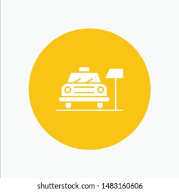 Car, Parking, Hotel, Service white glyph icon