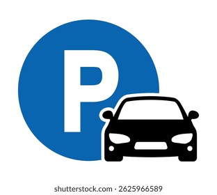 Car parking icon, car parking area - vector