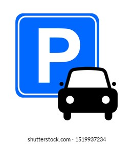 Car parking icon design. Car parking icon in modern flat style design. Vector illustration.