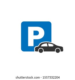 Car Parking Icon Flat Style Auto Stock Vector (Royalty Free) 1557332204 ...