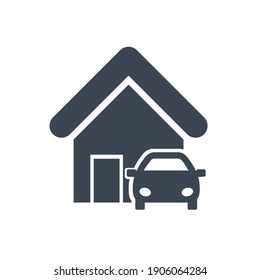 Car Parking Icon. Car Garage, Parking Zone, Car Safety, Car House Icon.