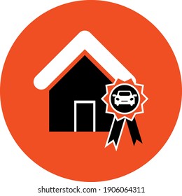 Car parking icon. Car garage, parking zone, car safety, car house icon.