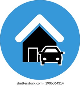 Car Parking Icon. Car Garage, Parking Zone, Car Safety, Car House Icon.