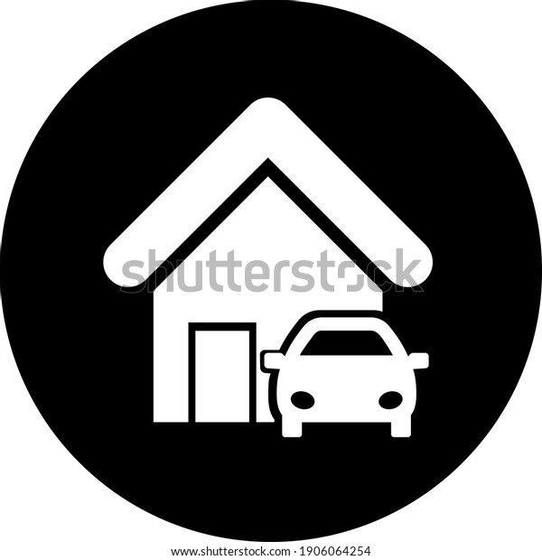 Car parking icon. Car garage, parking zone, car\
safety, car house icon.