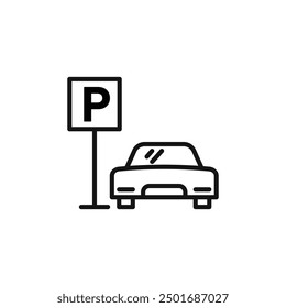 Car parking icon isolated on white background