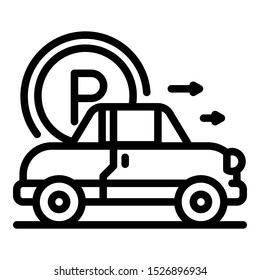Car parking icon. Outline car parking vector icon for web design isolated on white background