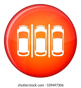 Car parking icon in red circle isolated on white background vector illustration