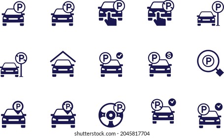 Car parking icon set vector design 
