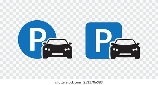 Car Parking Icon Set | Vector Signs for Parking Areas and Navigation