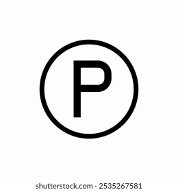 Vector de la señal del icono del aparcamiento