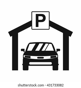Car parking icon, simple style