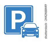 Car parking icon, Parking space sign. Parking location