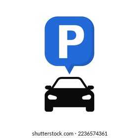 Car parking icon. Parking space sign. Parking location. Vector sign.