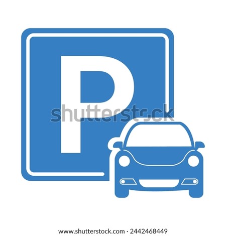 Car parking icon, Parking space sign. Parking location