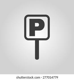 The car parking icon. Parking symbol. Flat Vector illustration