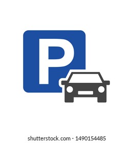 Car parking icon template color editable. Car parking symbol vector sign isolated on white background.