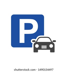 Car Parking Icon Template Color Editable. Car Parking Symbol Vector Sign Isolated On White Background.