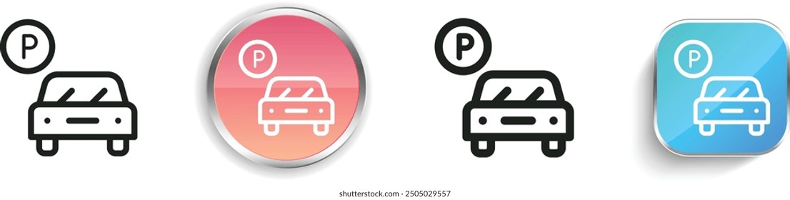 car parking icon. Thin Linear, Regular and Button Style Design Isolated On White Background