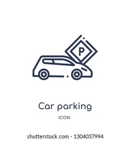 car parking icon from transport outline collection. Thin line car parking icon isolated on white background.