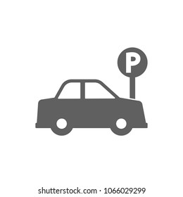 Car parking icon in trendy flat style isolated on white background. Symbol for your web site design, logo, app, UI. Vector illustration, EPS