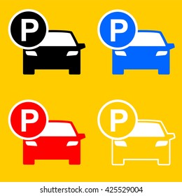 Car parking icon vector.