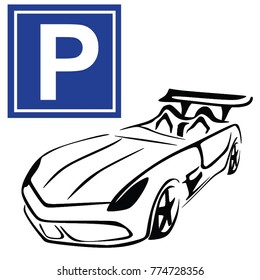 CAR PARKING ICON VECTOR