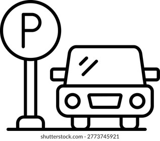 Car Parking Icon Vector Element line icon design vector icons