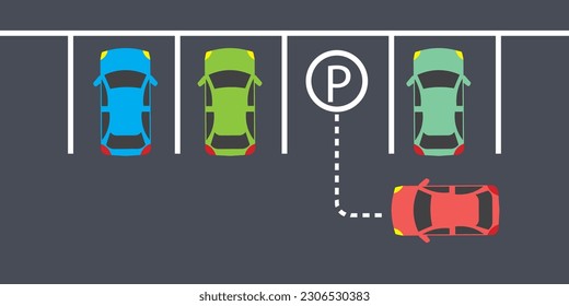 Símbolo de ilustración del vector del icono de estacionamiento del automóvil