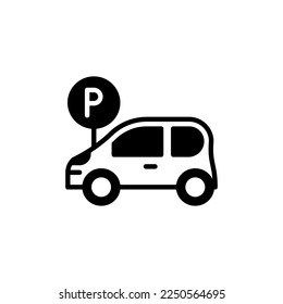 Autoparksymbol in Vektorgrafik. Logotyp