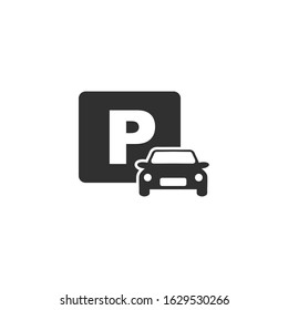 Car parking Icon vector sign isolated for graphic and web design. parking symbol template color editable on white background.