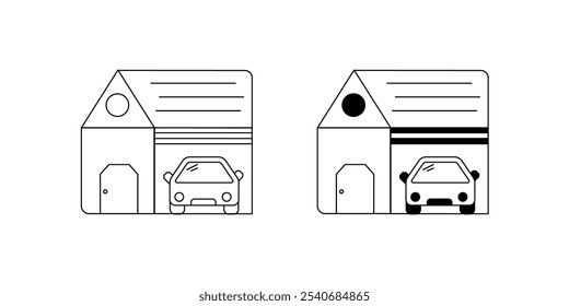 Icono de estacionamiento de coches con fondo blanco Vector Ilustración de stock
