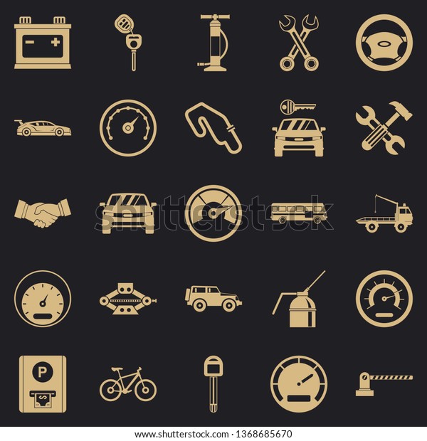 Car parking icons set. Simple set of\
25 car parking vector icons for web for any\
design