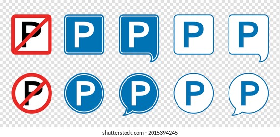 Car parking icons set. Vector illustration.