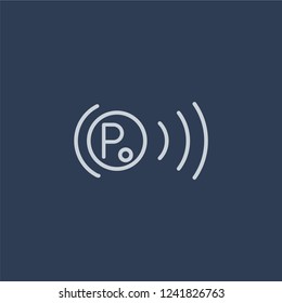 car parking light icon. car parking light linear design concept from Car parts collection. Simple element vector illustration on dark blue background.