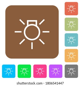 Car parking lights indicator flat icons on rounded square vivid color backgrounds.